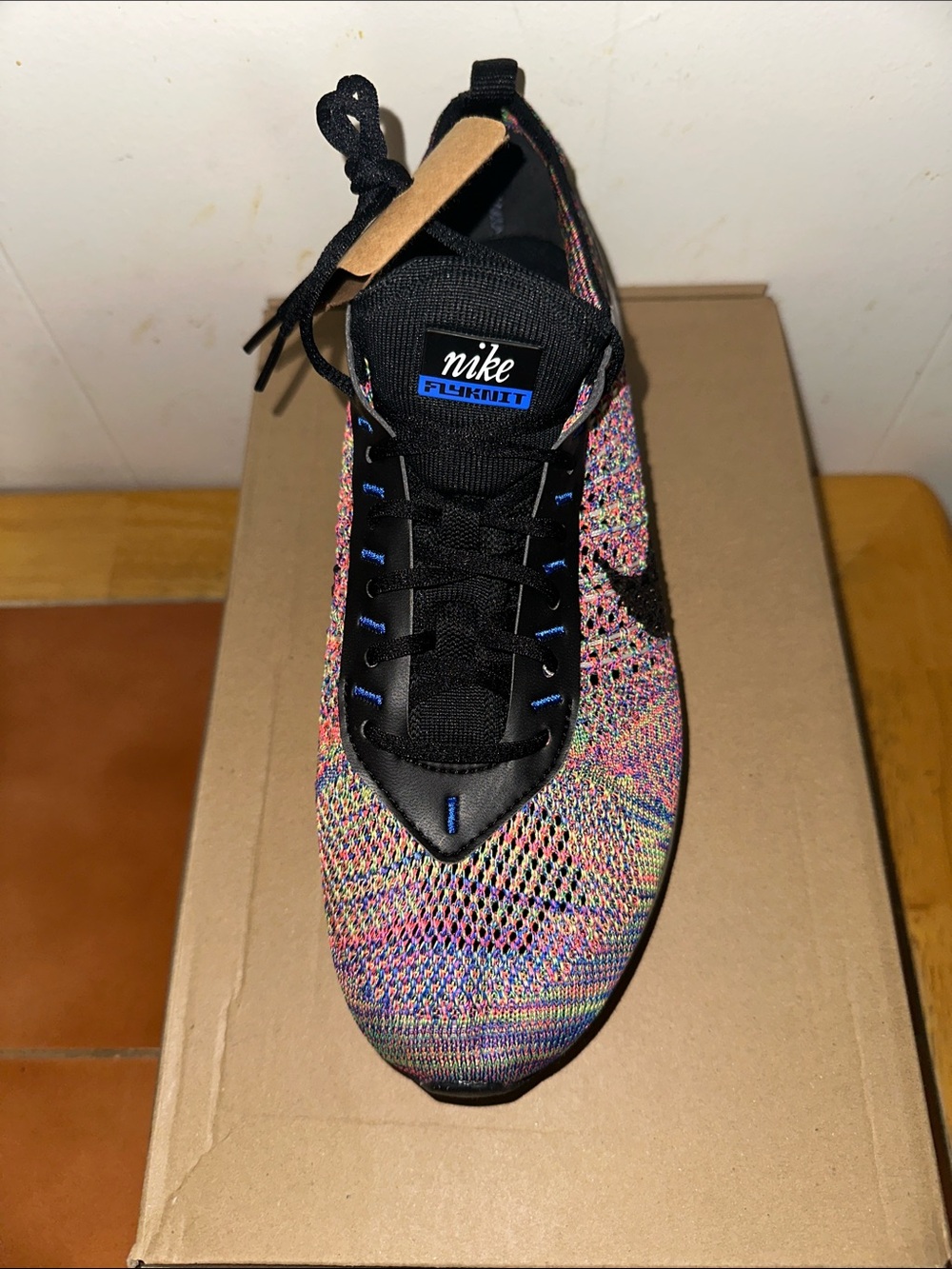 Nike Multicolor Flyknit Sneaker with Black Swoosh - Picture 3 of 4